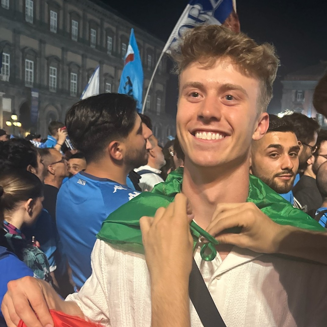 Owen Koster celebrating with supporters